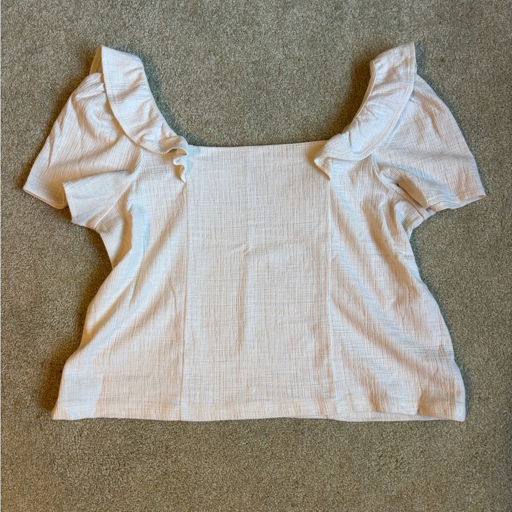 Madewell Cream Ruffle Sleeve Blouse
